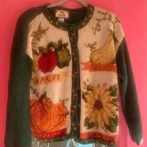 Tiara Vintage Fall Autumn Theme sweater Sz M